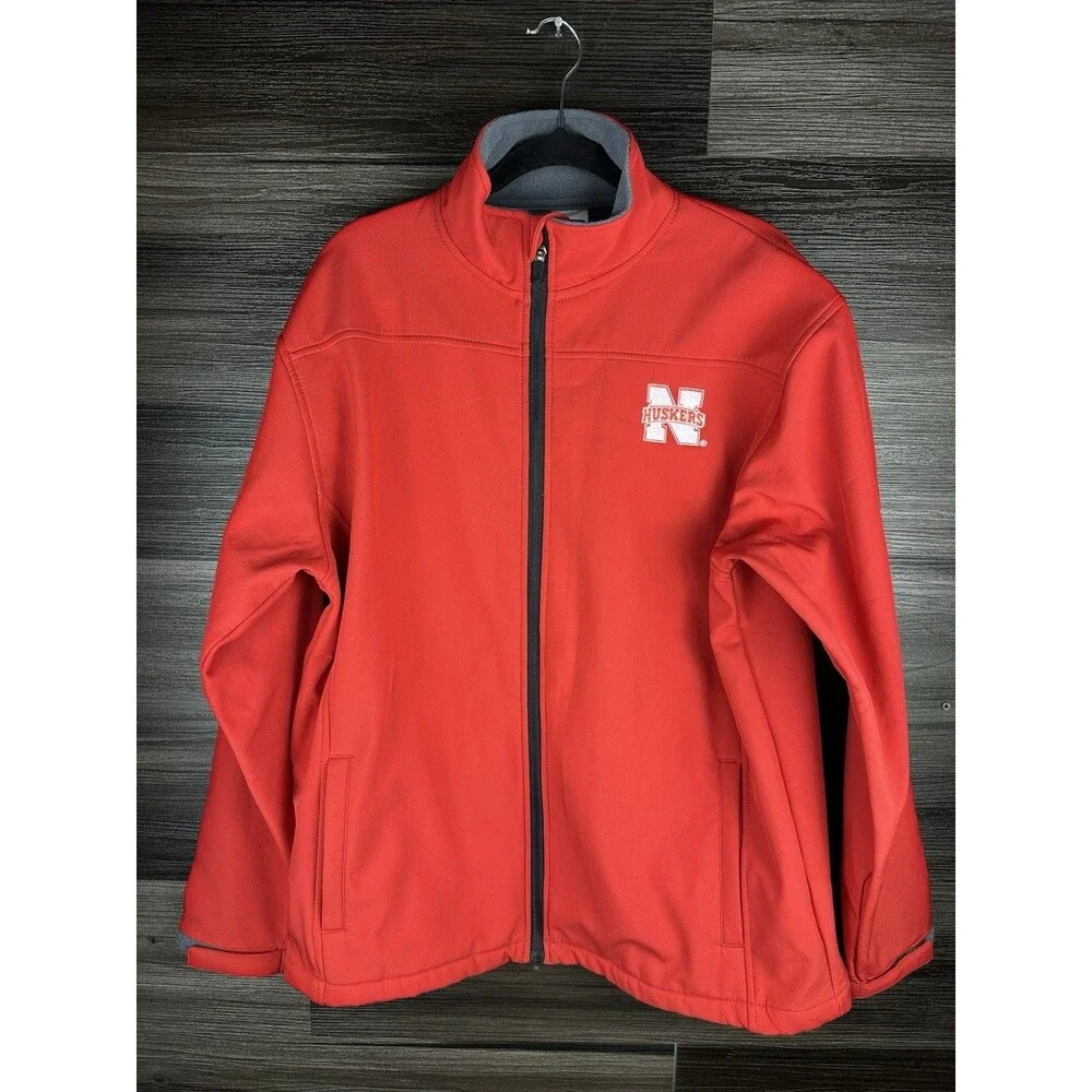 Nebraska Cornhuskers Jacket‎ Men Large Red Full Zip Adult